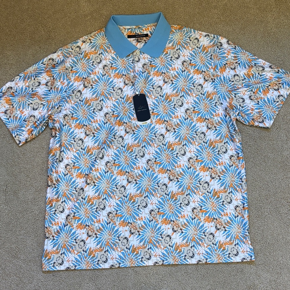 Greg Norman Collection Multicolor Pattern Polo